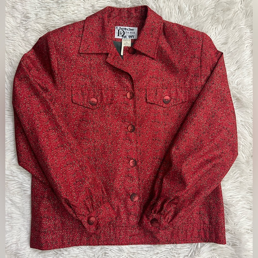 Vintage Jacket Blazer DA-RUE of California Red Women’s SZ 8 Made In USA 80’s 90s